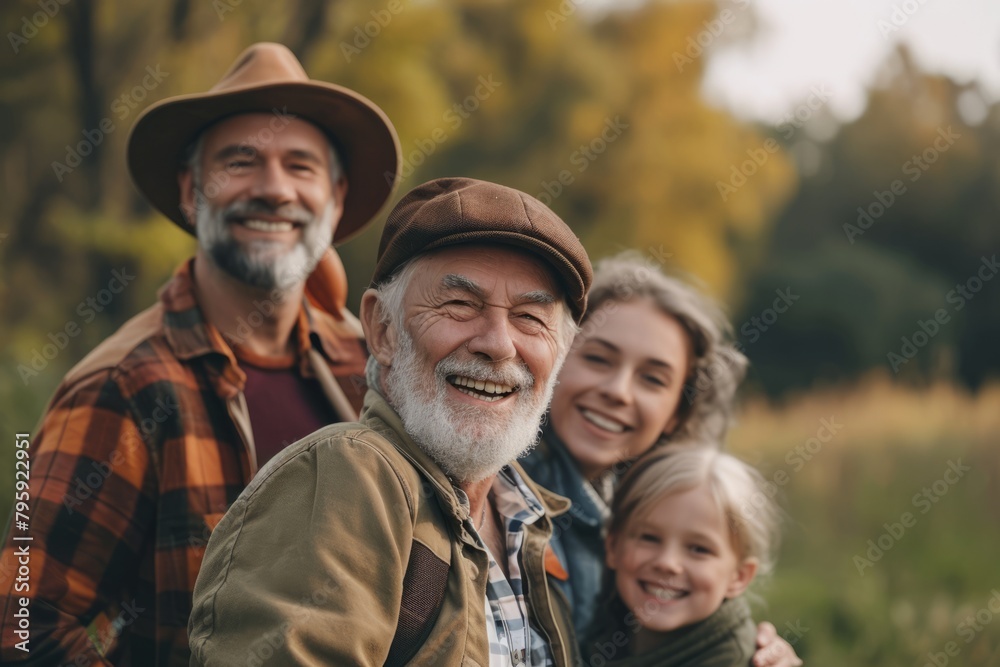 Portrait of a happy senior couple with their little grandson in nature. Portrait of a happy senior couple with their little grandson in nature.
