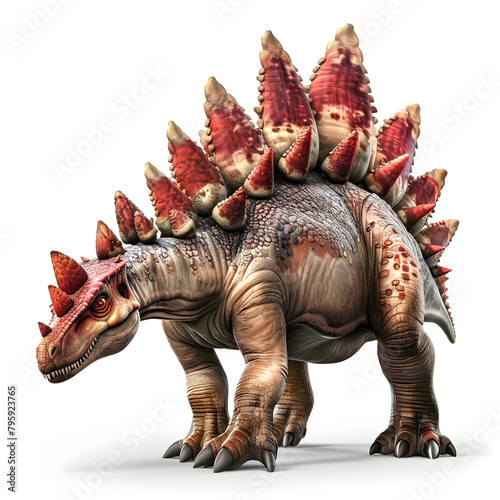 Clipart illustration a stegosaurus on white background. Suitable for crafting and digital design projects. A-0003 