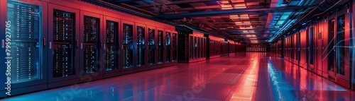The supercomputer hums quietly, its intricate array of components working in perfect harmony to decode the complexities of the universe, background concept photo