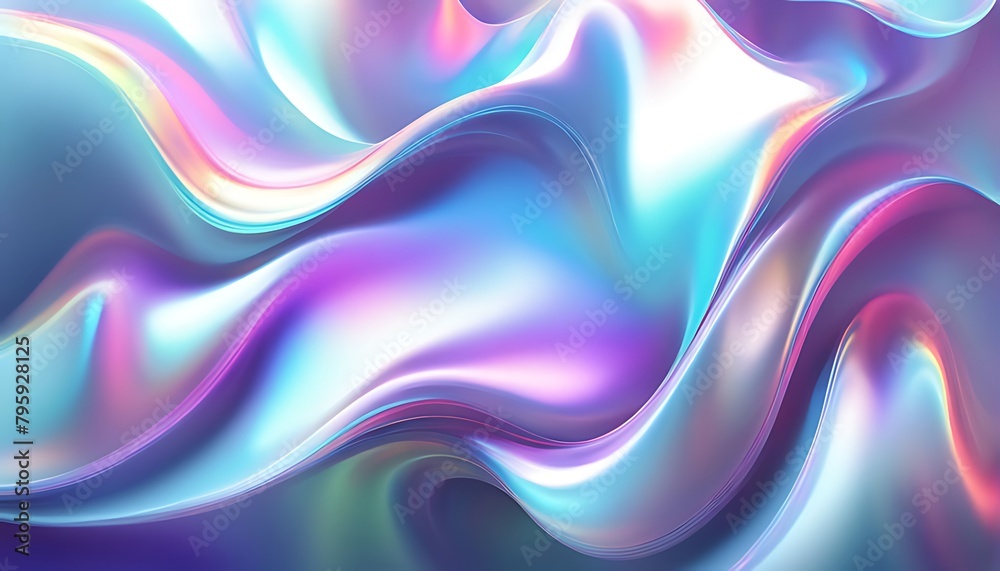  Abstract fluid iridescent holographic neon curved wave in motion colorful background, Gradient design. Generative AI 