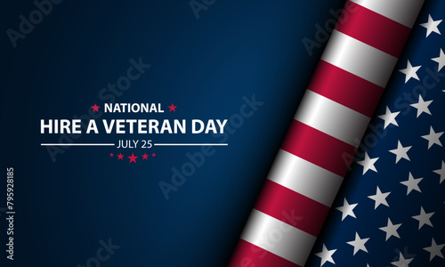 Happy National Hire A Veteran Day Background Vector Illustration 