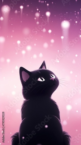 Black cat dreamy wallpaper animal mammal purple.