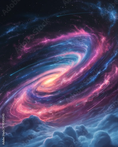 Nebula Swirling created with Generative AI Technology, ai, generative
