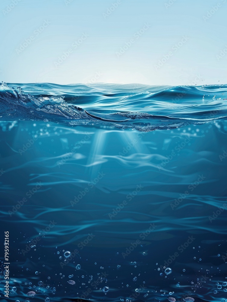 World Oceans Day Poster design, realistic, HD, copy space - generative ai