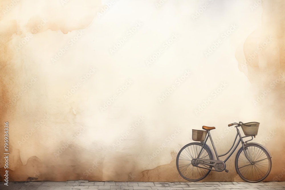 Obraz premium lone bicycle against wall