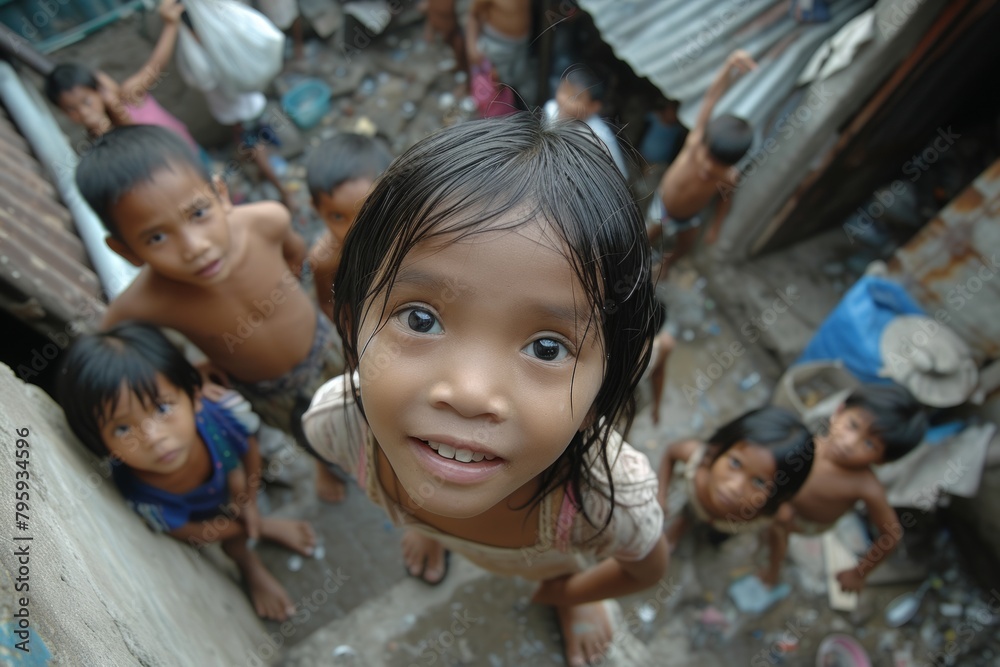Children playing in the mud at a slum in Kuala Lumpur, Malaysia Children playing in the mud at a slum in Kuala Lumpur, Malaysia