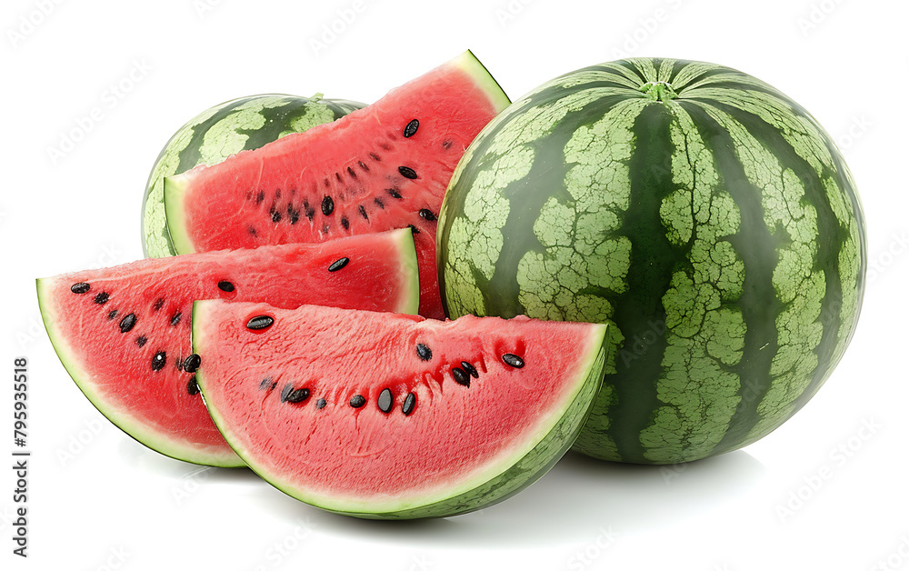 Fresh watermelon isolated on white background. Fresh watermelon isolated on white background.