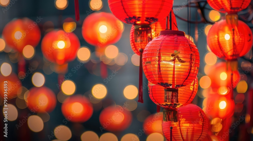 Red Chinese Lanterns decorate Red Chinese Lanterns decorate