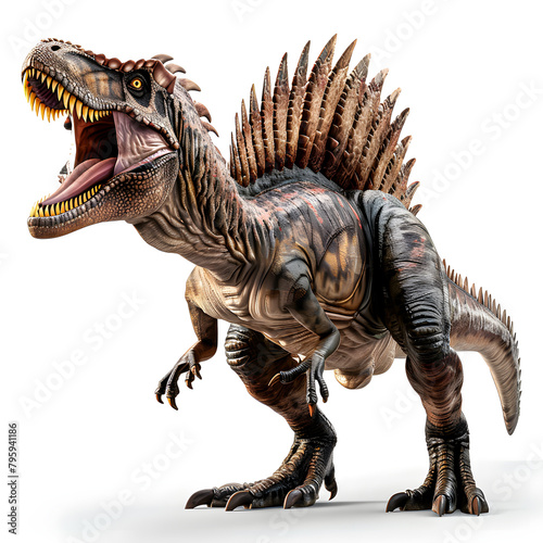 Clipart illustration a spinosaurus on white background. Suitable for crafting and digital design projects.[A-0002] © ZWDQ