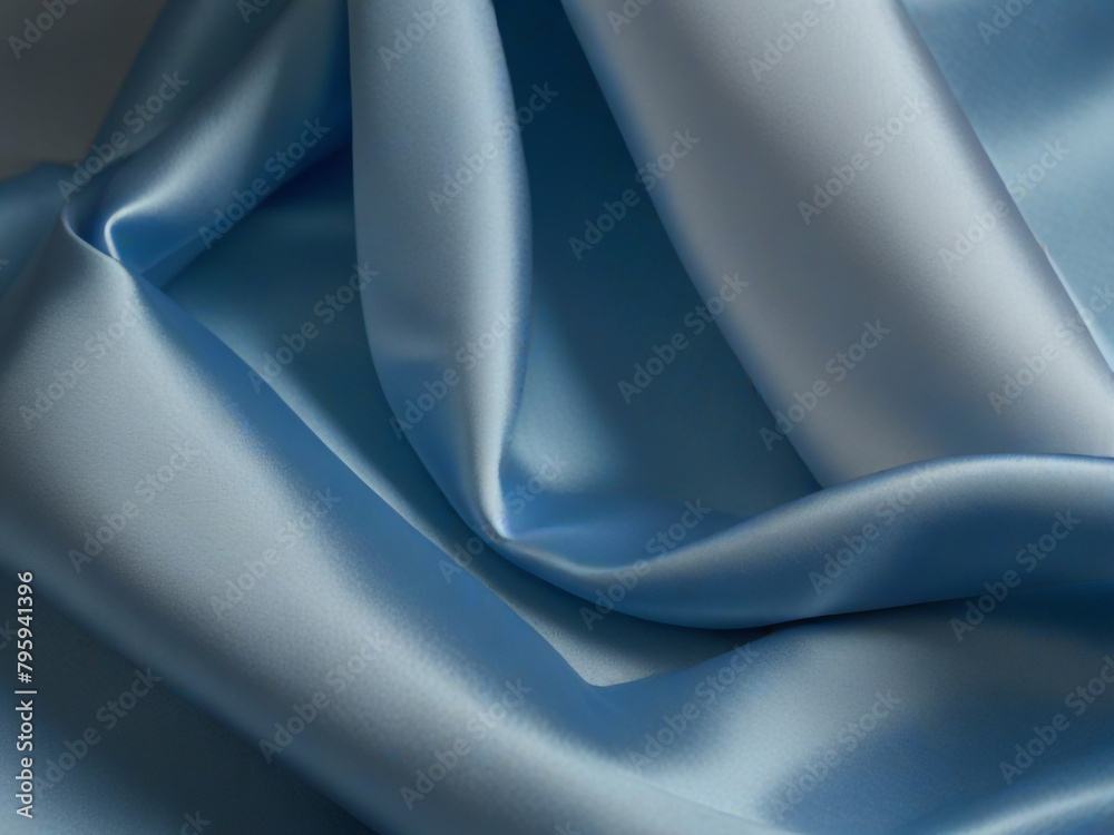 Obraz premium Sublime Serenity Capture the serene beauty of blue silk fabric as it catches the light, casting soft shadows and gentle highligh