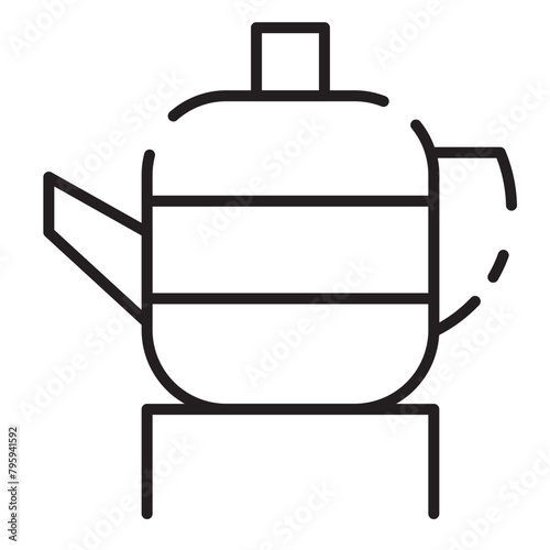 Chinese Tea Teapot Line Icon