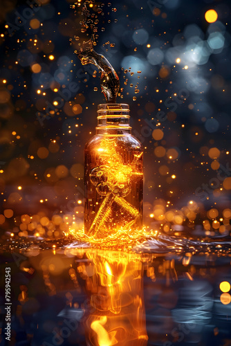 Radiant Elixir of Eternal Vitality - Captivating 3D Rendered Potion in Cinematic Style