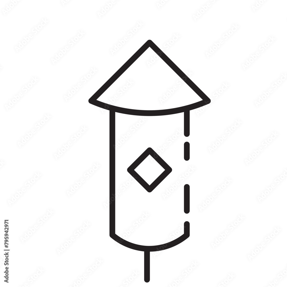 Culture Festival Firework Line Icon Culture Festival Firework Line Icon