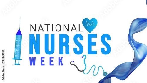 National Nurses Week. injection and love motion. photo
