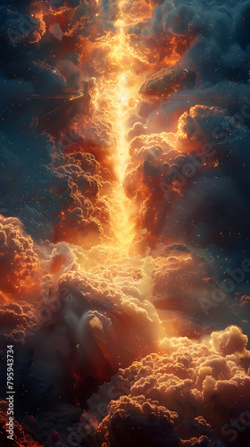 The Fiery Ascension:A Transcendent Journey beyond Mortal Confines,Captured in Cinematic Grandeur