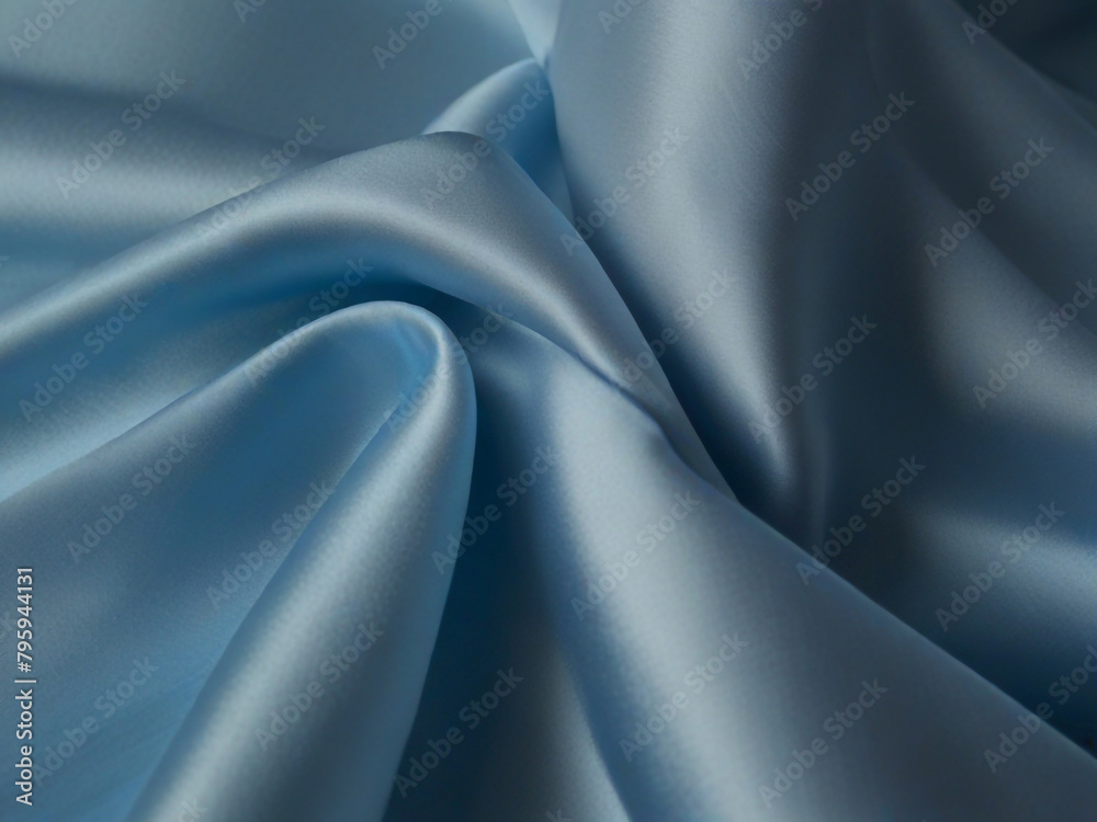 Obraz premium Sublime Serenity Capture the serene beauty of blue silk fabric as it catches the light, casting soft shadows and gentle highligh