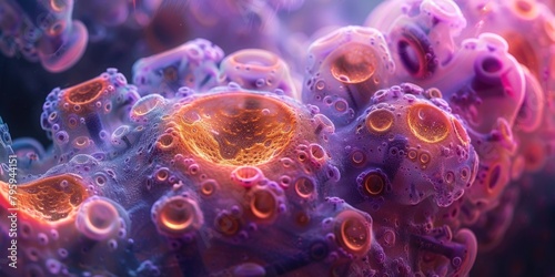 A detailed view of multiple water bubbles closely clustered together.