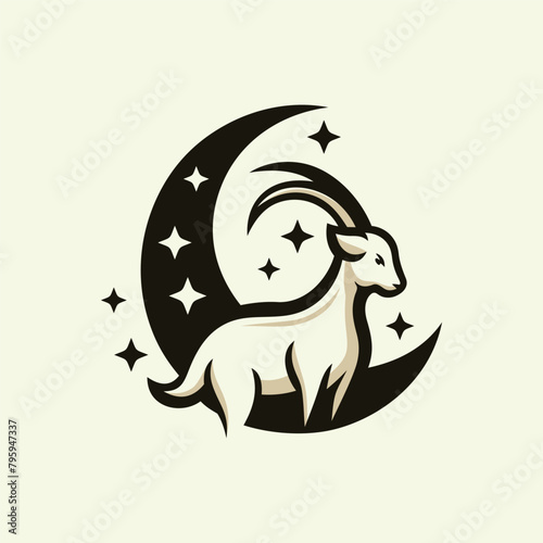 one month and a goat with a beautiful shape
