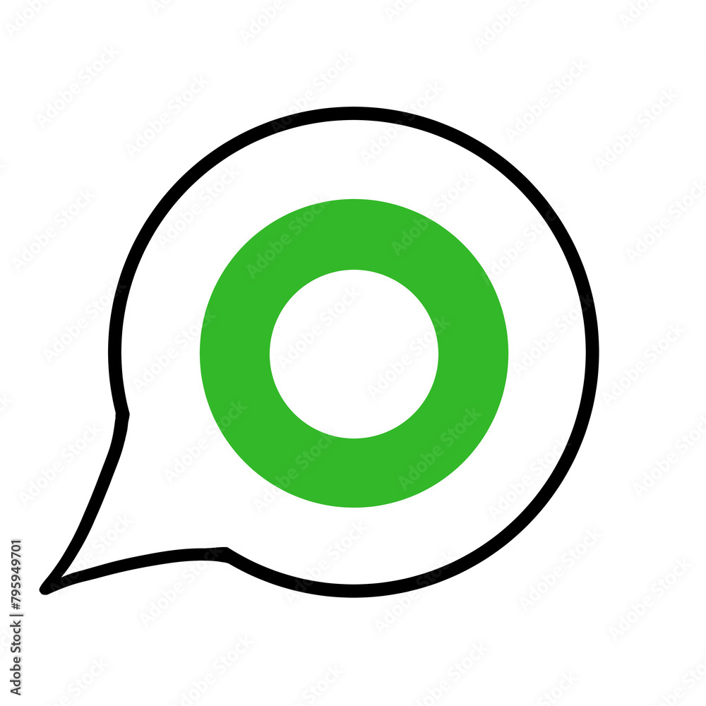 吹き出し(丸・緑・線画なし・左下) 吹き出し(丸・緑・線画なし・左下)