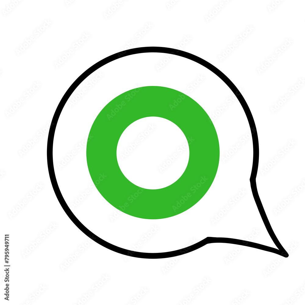 吹き出し(丸・緑・線画なし・右下) 吹き出し(丸・緑・線画なし・右下)