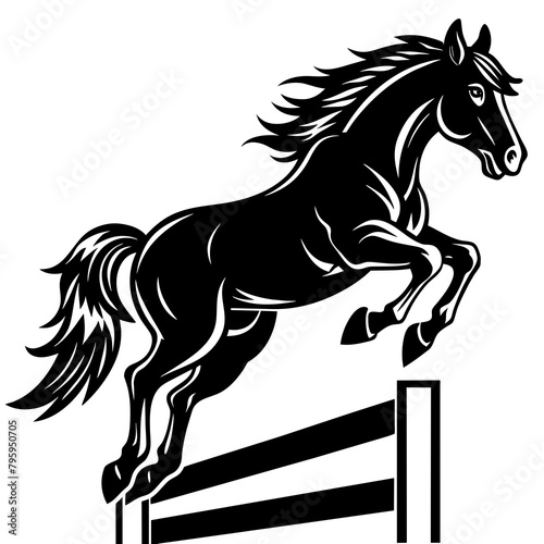      Horse jumps icon vector illustration.
