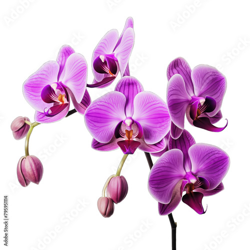 purple orchid flowers on a white background