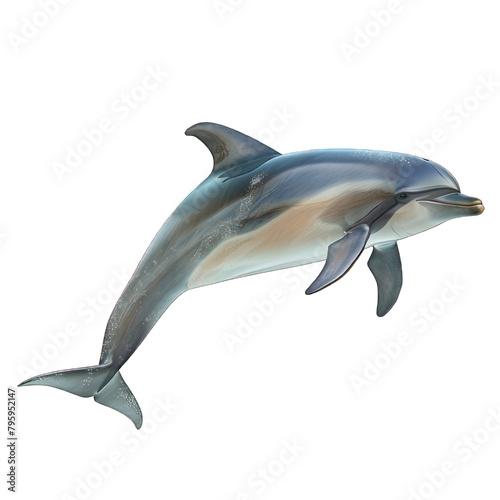 side view of dolphine transparent isolated on white png