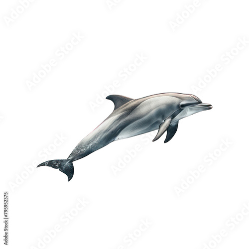 side view of dolphine transparent isolated on white png