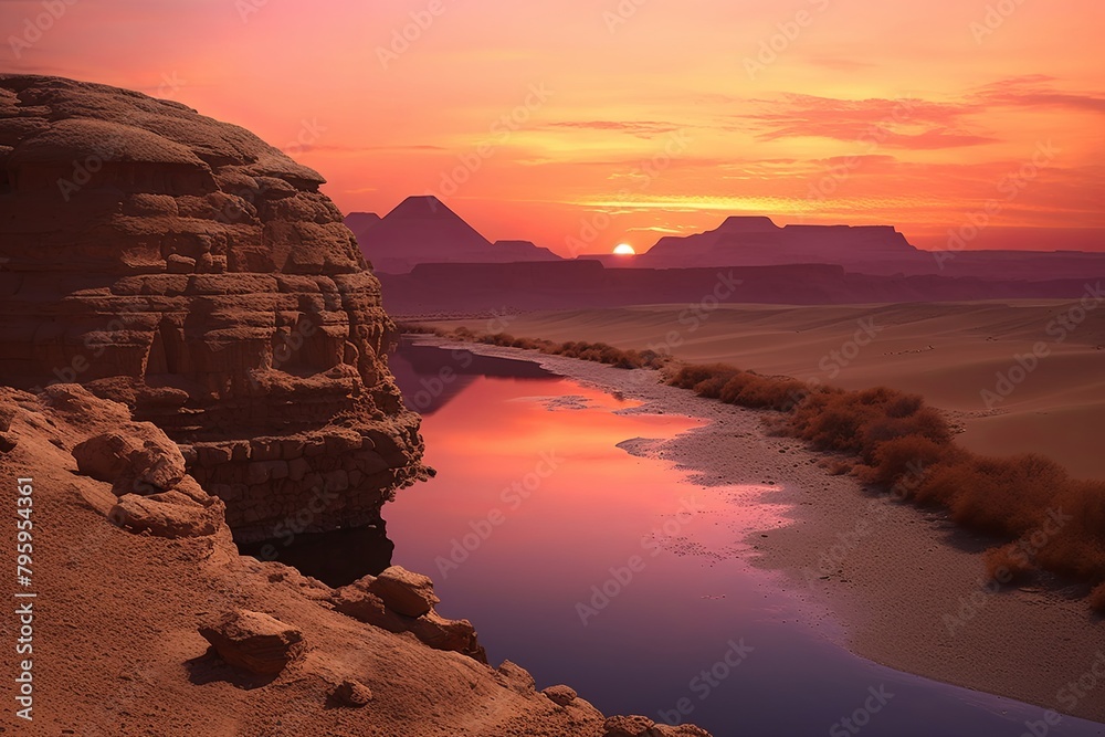 Ancient Egyptian Sandstone Gradients: Nile Sunset Gradient Illumination