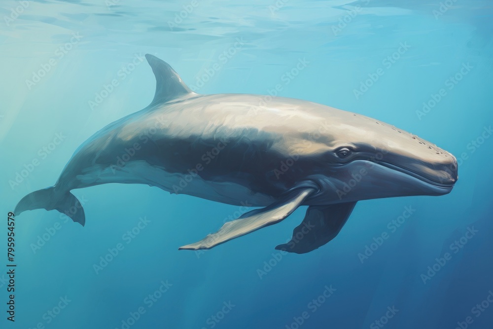 Fototapeta premium A close up on pale a whale dolphin animal mammal