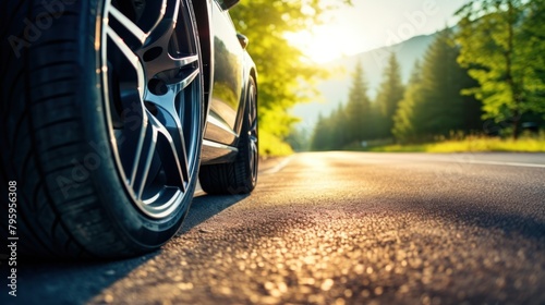 Wallpaper Mural Summer tires on the asphalt road in the sun time for summer tires.. Torontodigital.ca