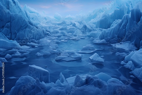 Arctic Glacier Ice Gradients: Polar Night Bluescape
