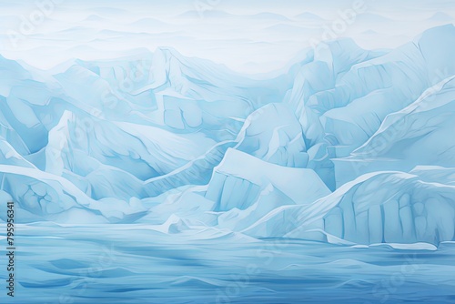 Arctic Glacier Ice Gradients: Majestic Snowy Landscape