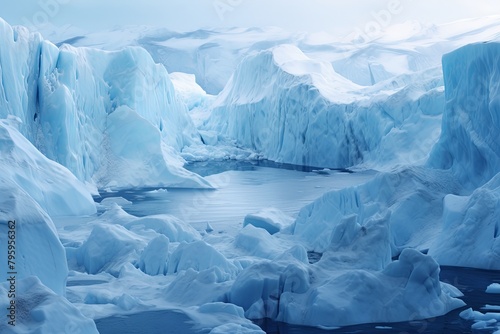Arctic Glacier Ice Gradients: Winter Solstice Blues Emerge