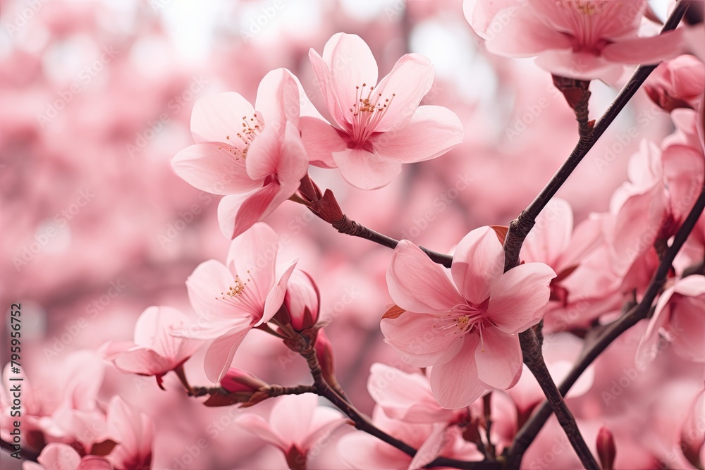 Fototapeta premium Blossom Pink Spring Gradients: Soothing Blossom Blend