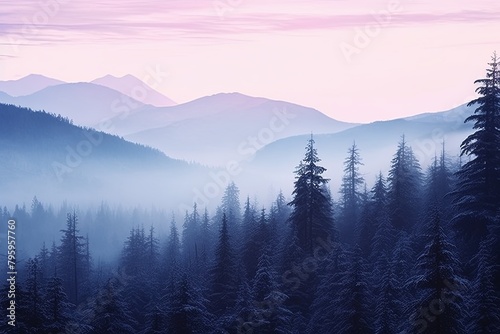 Chilly Dusk Color Spectrum: Cool Winter Frost Gradients Image