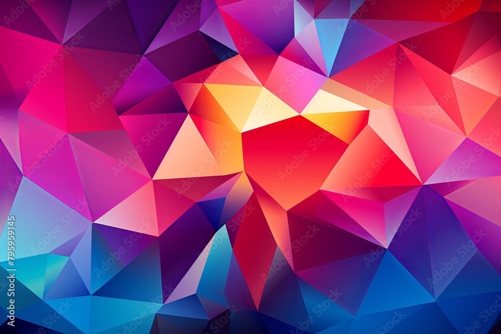 Obraz premium Electric Geometric Shape Gradients: Vibrant Polygon Patterns Vortex