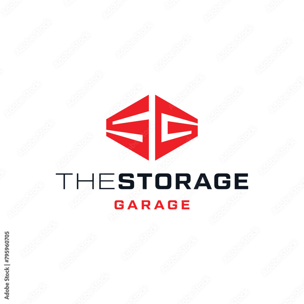 Initial Letters SG G S GS With Storage Warehouse For Business Brand Inspiration Logo Design Initial Letters SG G S GS With Storage Warehouse For Business Brand Inspiration Logo Design