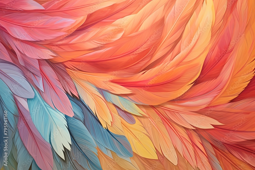 Fiery Phoenix Wing Gradients: Vibrant Feather Color Mix Explosion