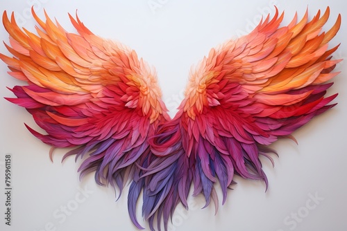 Fiery Phoenix Wing Gradients: Vibrant Feather Color Mix