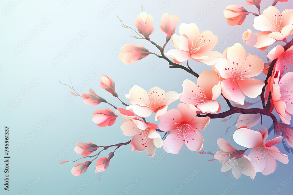 Fresh Spring Blossom Gradients: Delicate Color Fusion in Bloom