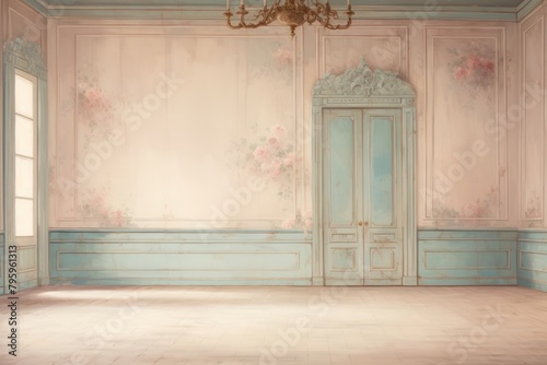 A empty classic room painting old architecture