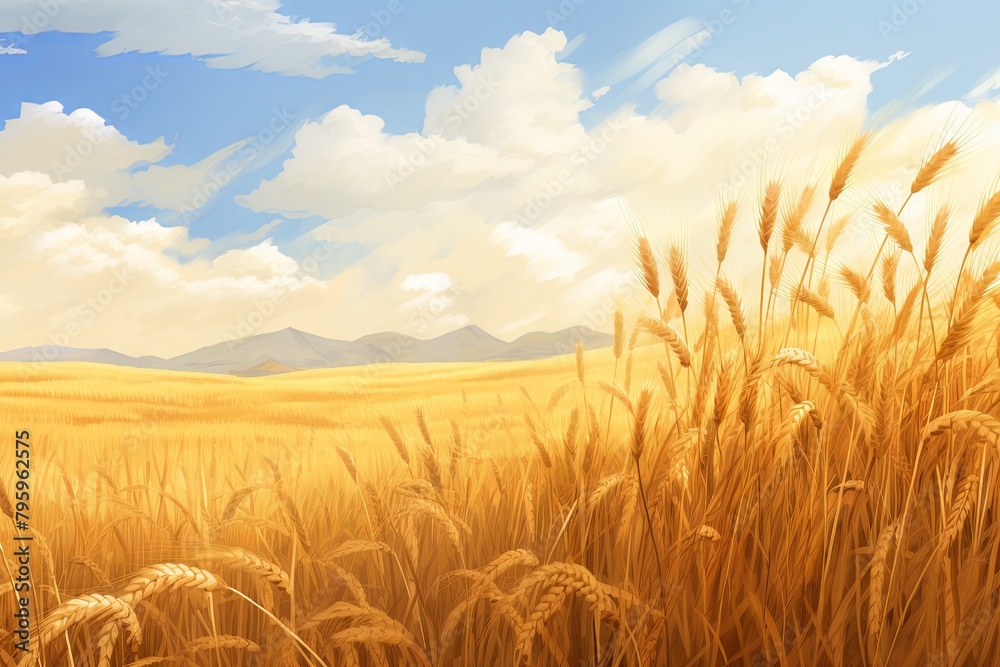 Golden Wheat Fields: Serene Countryside Gradients