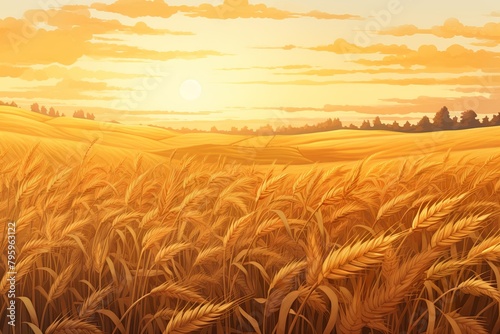 Golden Wheat Field Gradients: Warm Rural Ambiance Capture © Michael