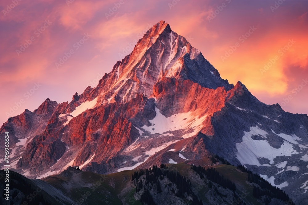 High Alpine Sunrise Gradients: Rugged Peak Morning Light Brilliance