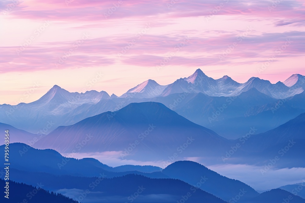 High Alpine Sunrise: Gradient Serenity in Morning Colors