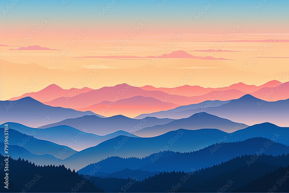 Tranquil High Alpine Sunrise Gradients: Majestic Dawn View