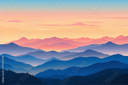 Tranquil High Alpine Sunrise Gradients: Majestic Dawn View