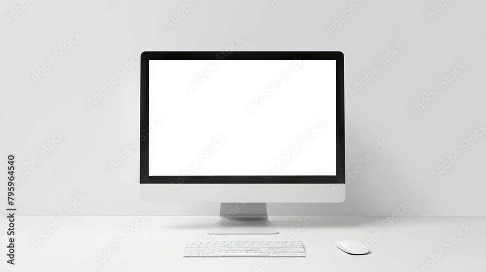 computer mock up with blank or white screen on clean and solid white isolated backgrounds computer mock up with blank or white screen on clean and solid white isolated backgrounds