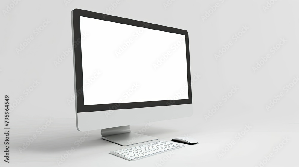 computer mock up with blank or white screen on clean and solid white isolated backgrounds computer mock up with blank or white screen on clean and solid white isolated backgrounds